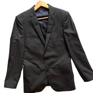 J. Crew Loro Piana 35591 Charcoal Gray Pinstripe Wool Slim Fit Ludlow Jacket 38R